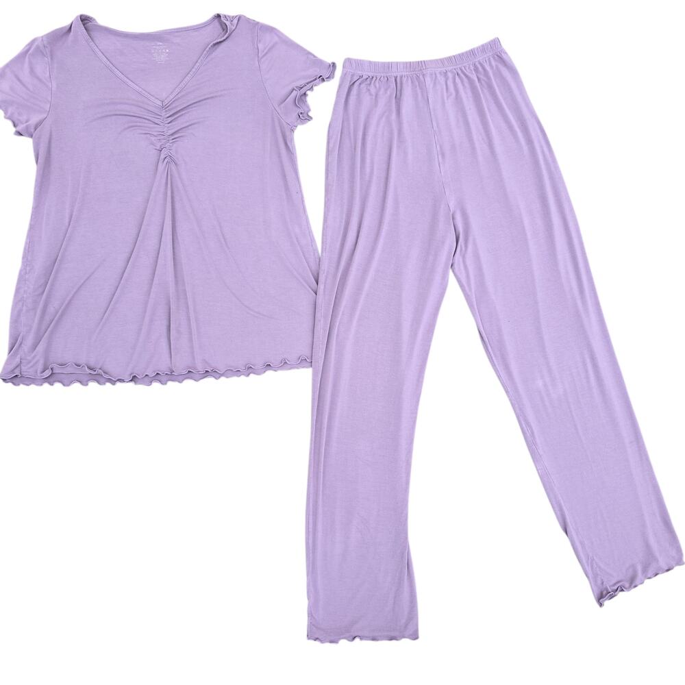 Coquette Purple Lounge Set Lettuce Hem Wiwi Size S